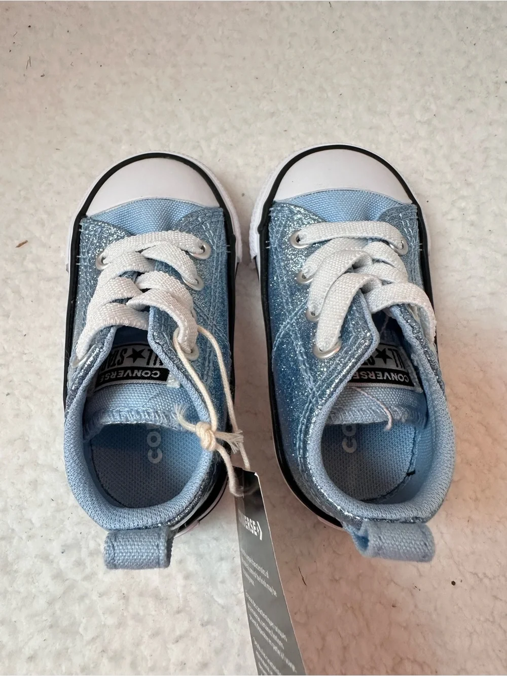 Baby Converse Blue Glitter Sneakers